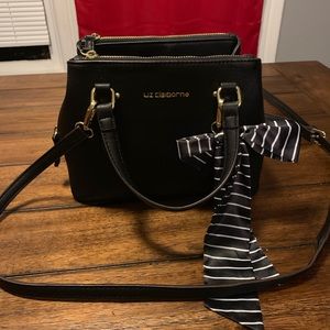 New Liz Claiborne crossbody satchel black small
